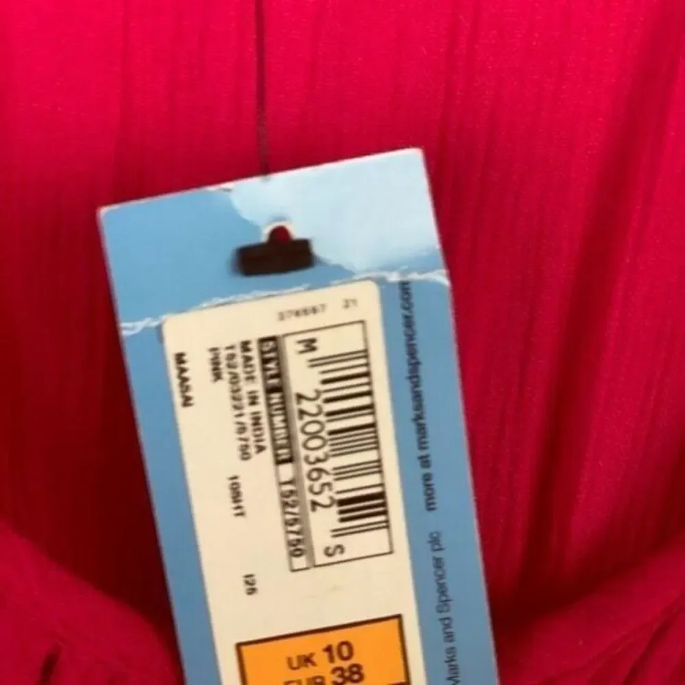Marks & Spencer M&S Collection Hot Pink Sleeveless Flowy Beach Dress Size 6 - Picture 9 of 10